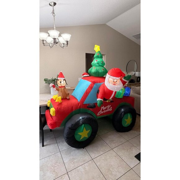 🆕8FT Christmas Inflatable Truck with Built-in LED Lights Outdoor Decoration - Picture 2 of 10